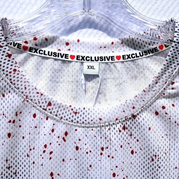 Exclusive Women's Shirt XXL Red White Forest Dotted Print Long Sleeve Blouse - Picture 4 of 11